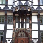 Renaissance-Fachwerkhaus in denkmalgerechter Farbgebung, UNESCO Welterbestadt Goslar